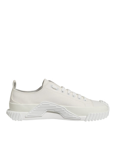 Dolce & Gabbana – White Cotton NS1 Low-Top Sneakers