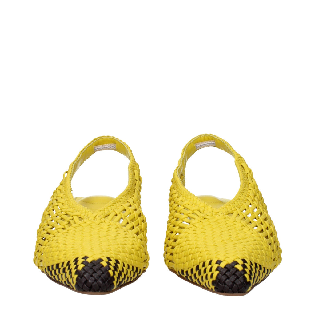 Jacquemus – Yellow Leather Flat Sandals
