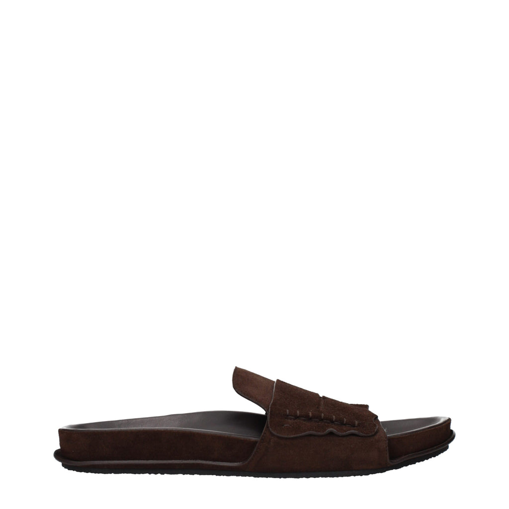 Jacquemus – Brown Suede Slippers Sandals