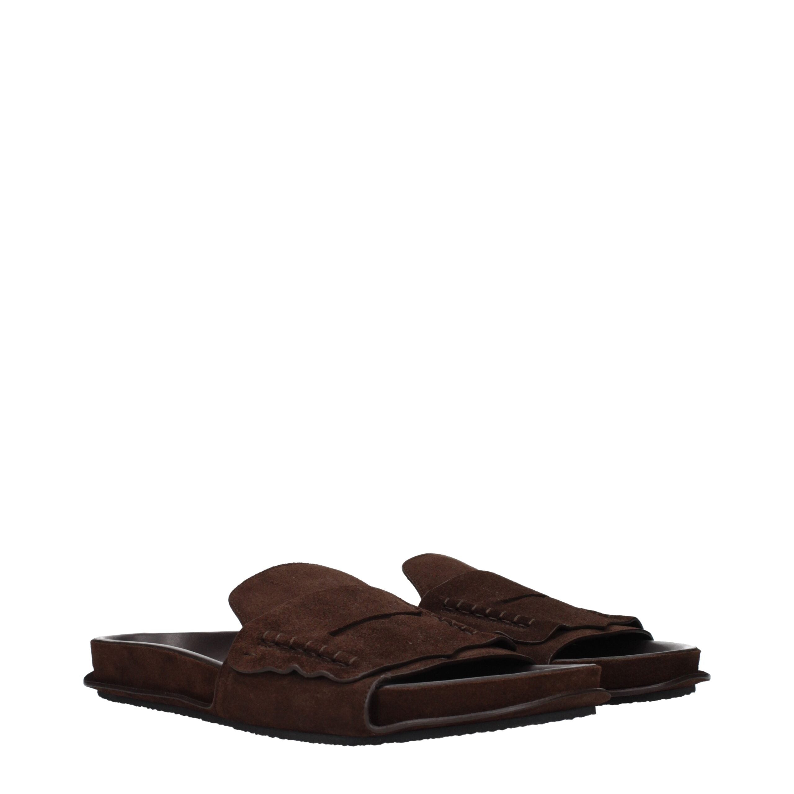 Jacquemus – Brown Suede Slippers Sandals
