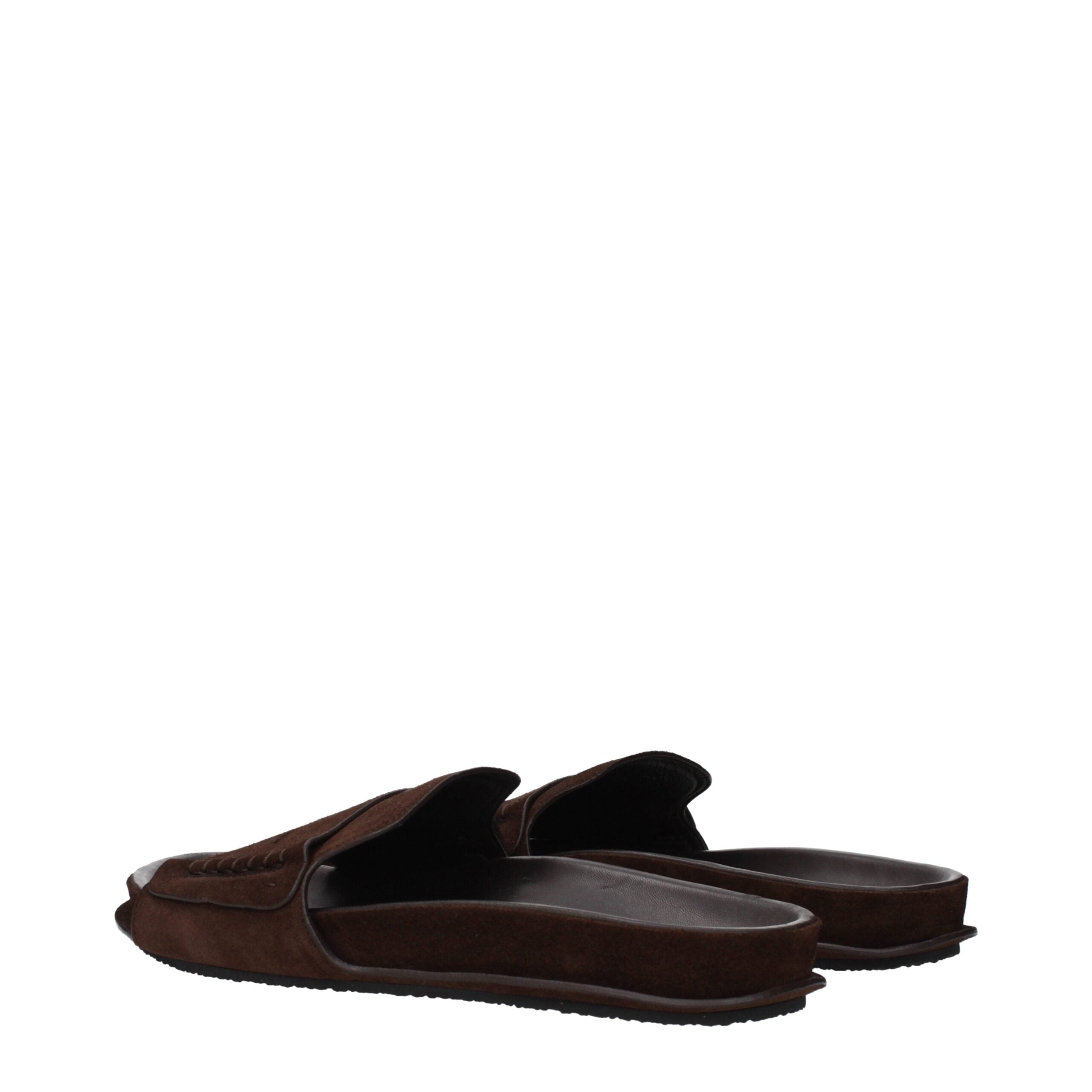 Jacquemus – Brown Suede Slippers Sandals