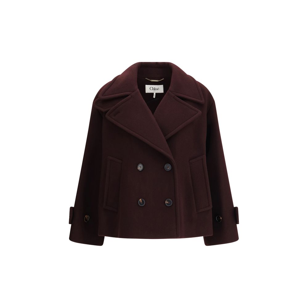Chloé - Bordeaux Fleece Wool Coat