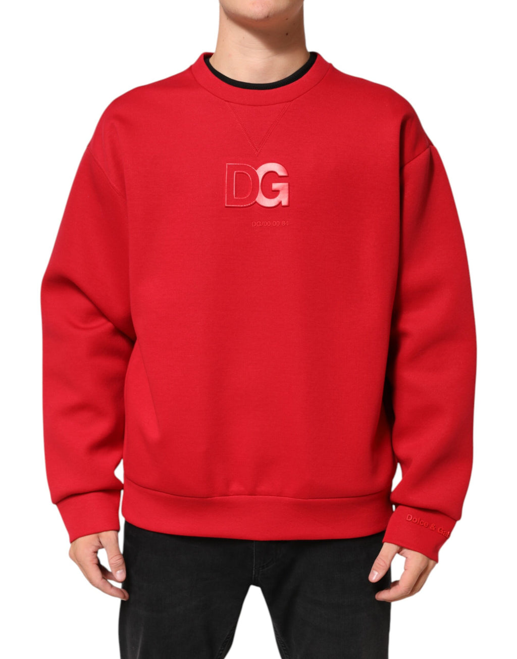 Dolce & Gabbana - Red DG Logo Crew Neck Men Sweatshirt Sweater