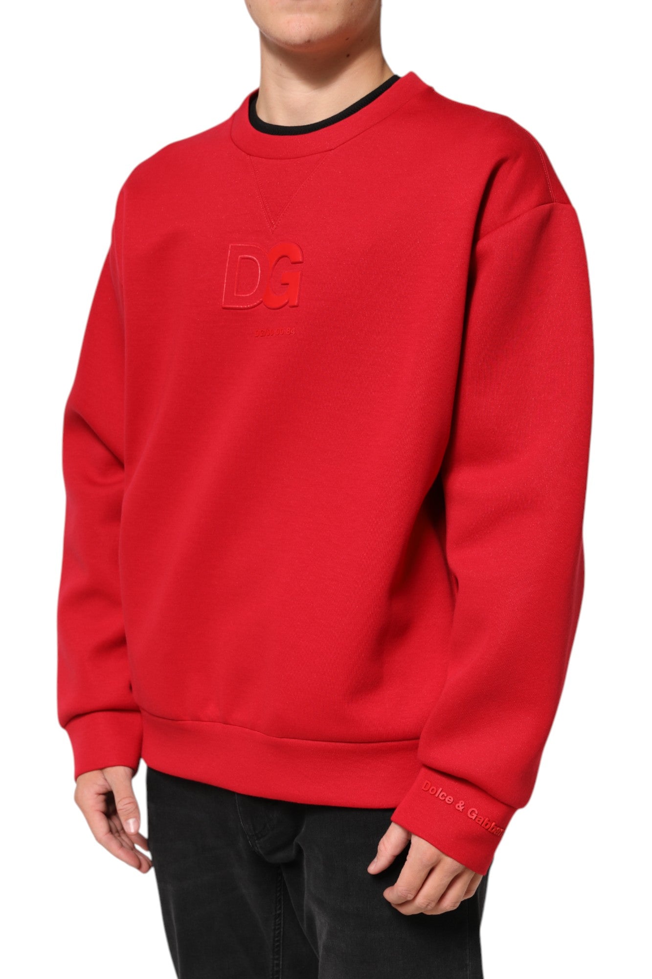 Dolce & Gabbana - Red DG Logo Crew Neck Men Sweatshirt Sweater