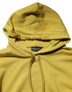 Dolce & Gabbana - Yellow Logo Cotton Hooded Sweatshirt Sweater