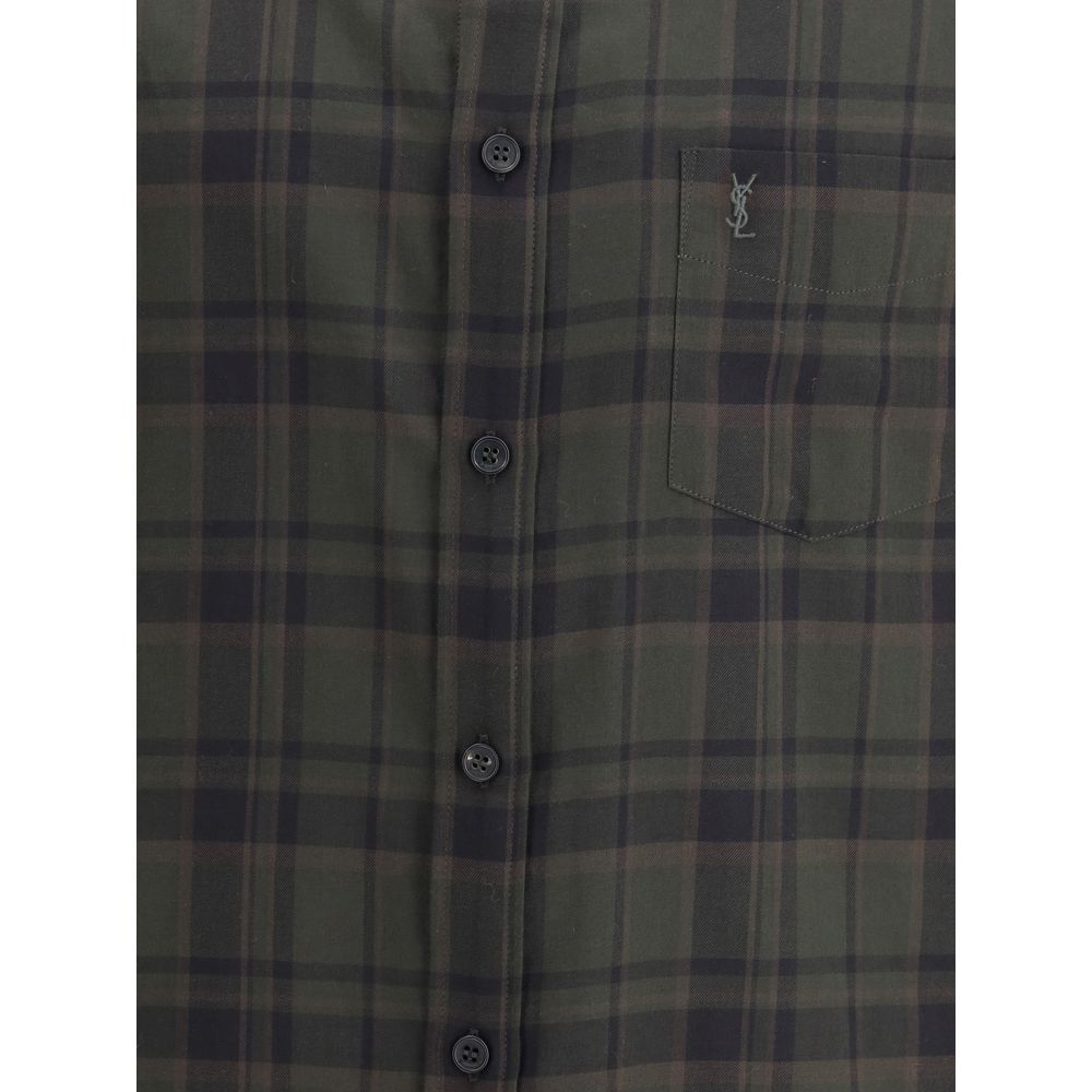 Saint Laurent - Green Cotton Pattern Shirt
