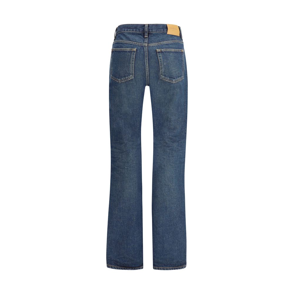 Saint Laurent - Blue Cotton Straight-Leg Jeans