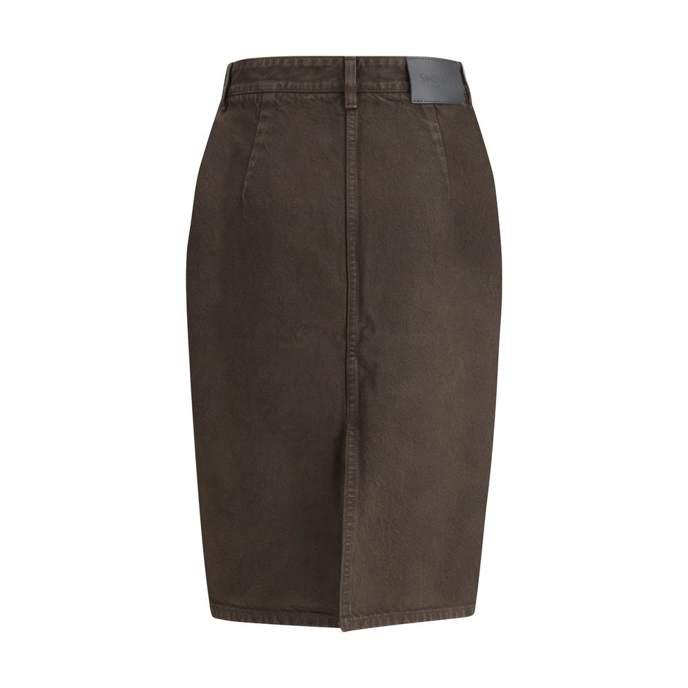 Saint Laurent - Brown Denim Skirt