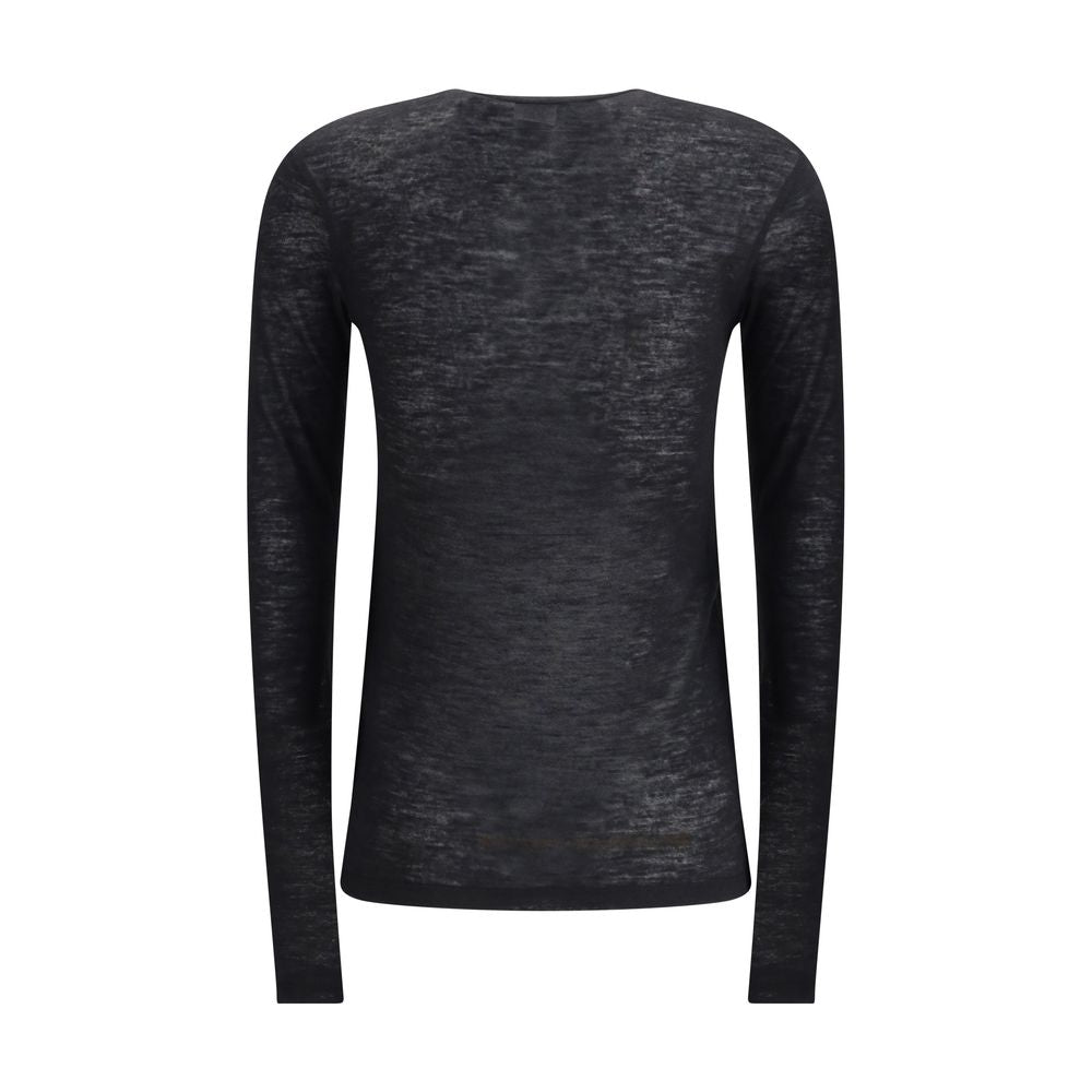 Saint Laurent - Black Cashmere Long Sleeve T-Shirt