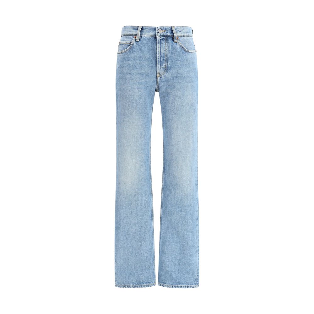Saint Laurent - Light Blue Cotton Straight-Leg Jeans