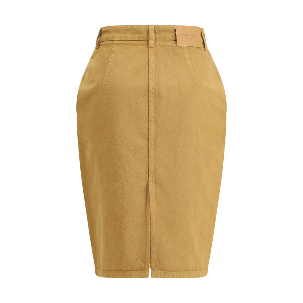 Saint Laurent - Beige Denim Skirt