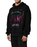 Dolce & Gabbana - Black Printed Hooded Men Sweatshirt Sweater