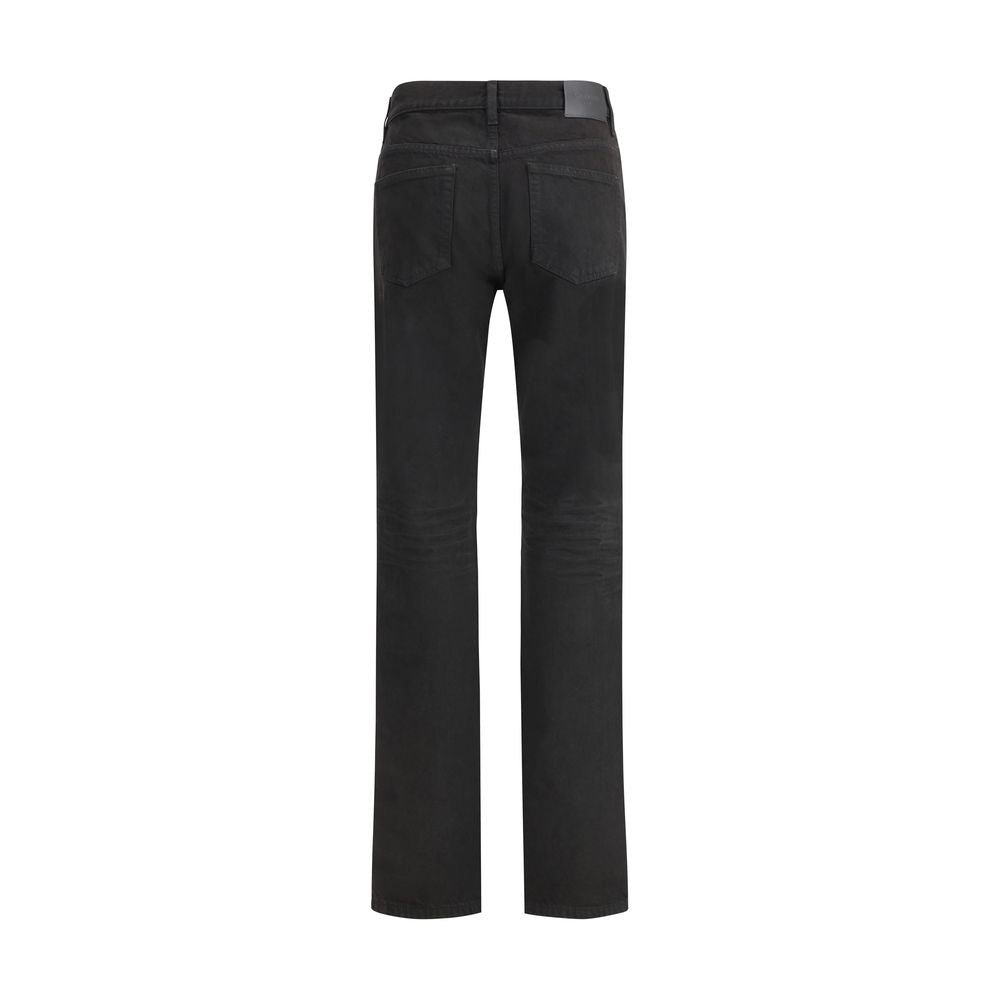 Saint Laurent - Black Cotton Straight-Leg Jeans