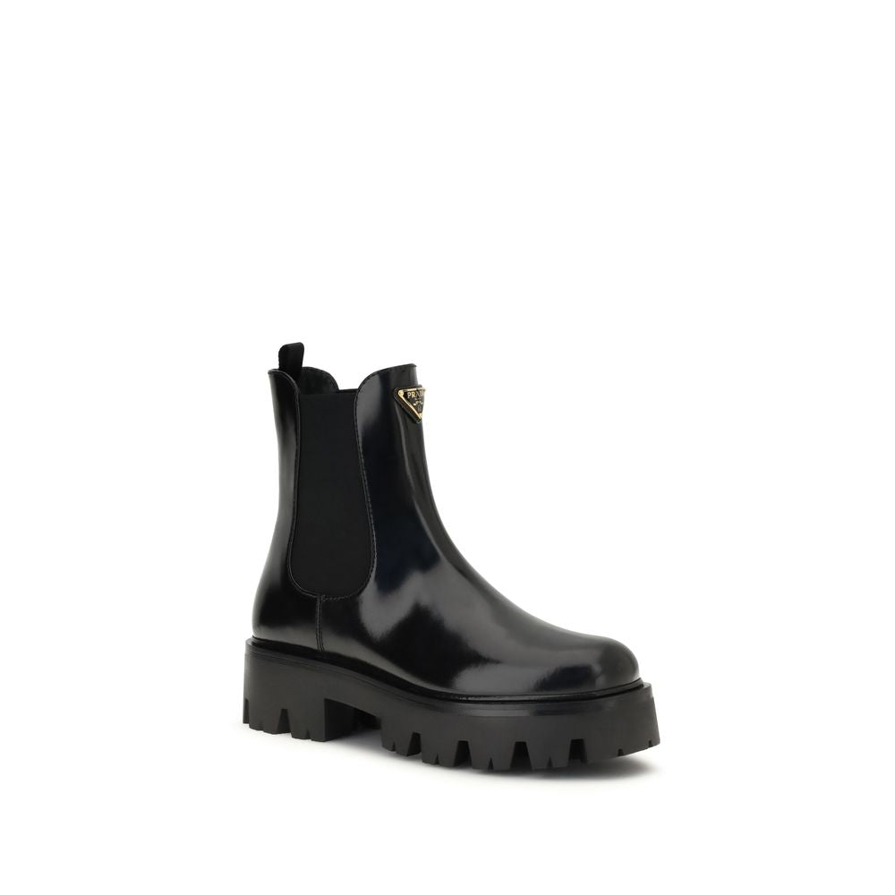 Prada - Brushed leather Ankle Boots