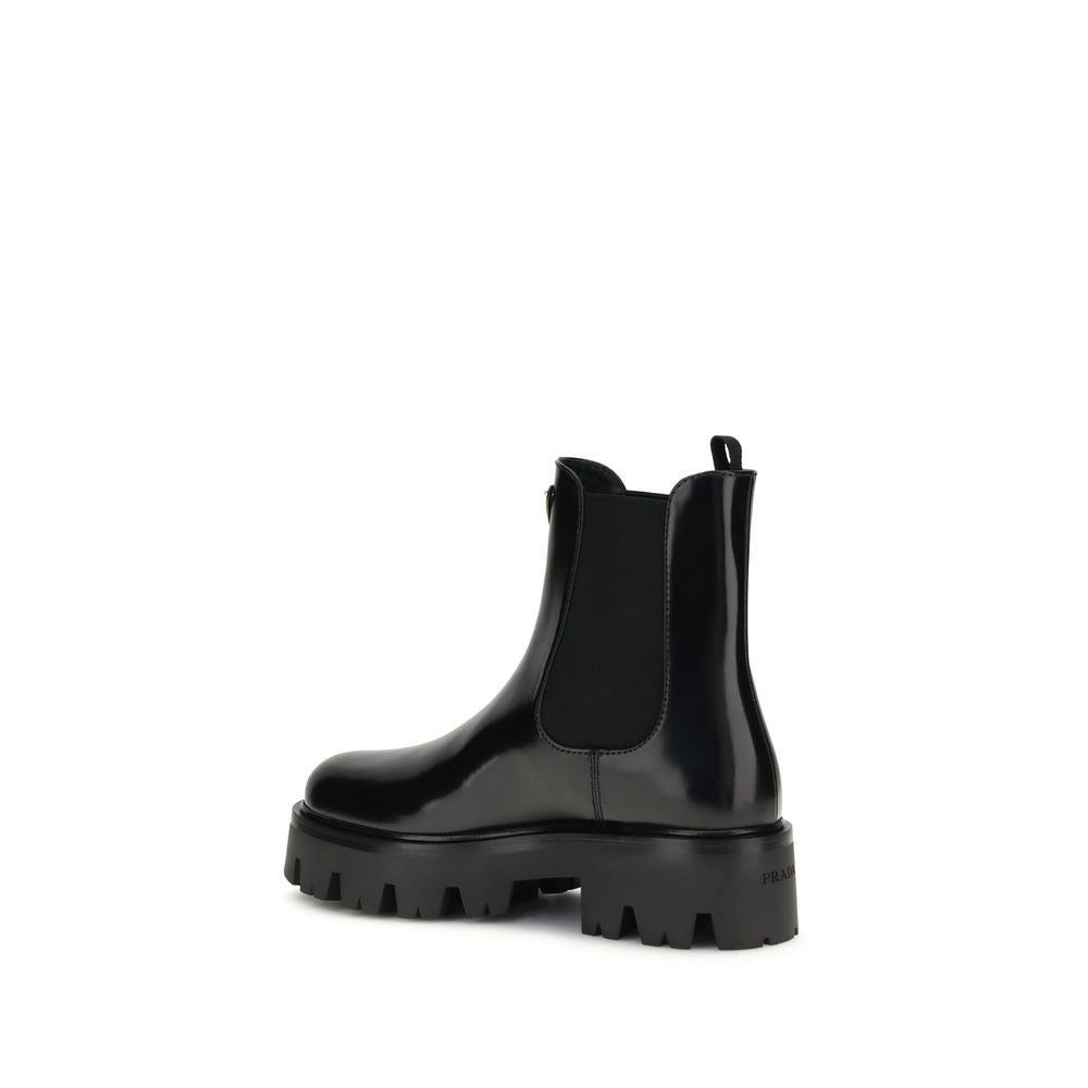 Prada - Brushed leather Ankle Boots