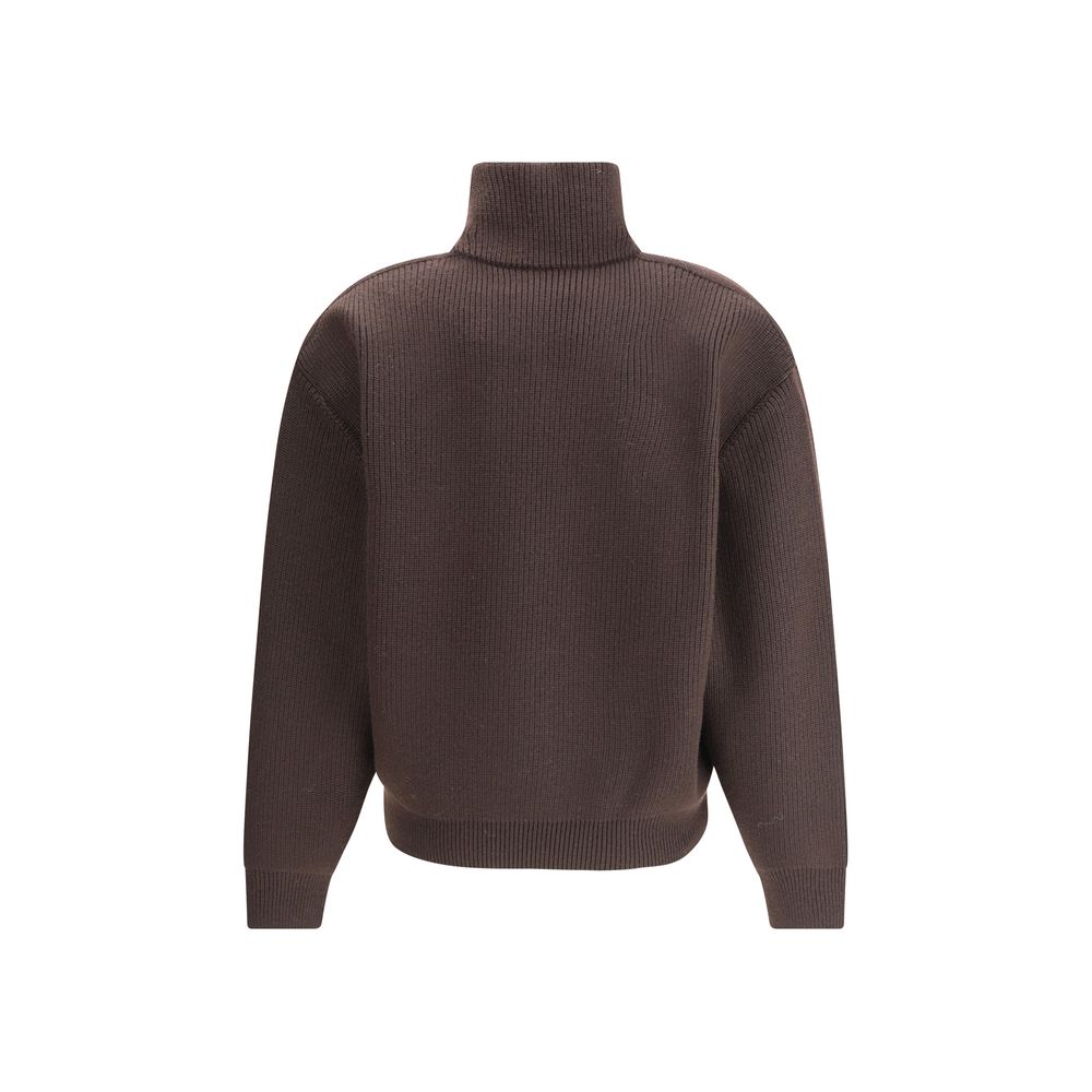 Saint Laurent - Brown Lamb Leather Sweatshirt