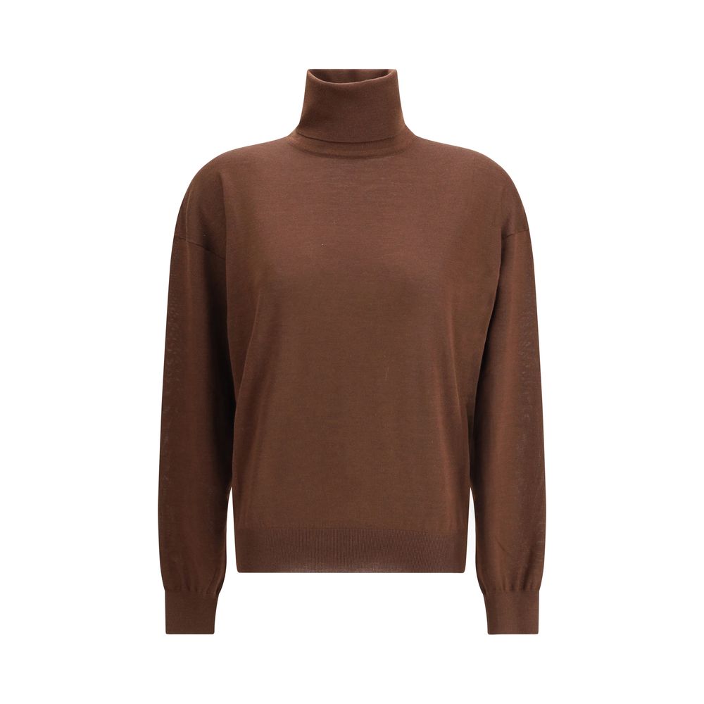 Saint Laurent - Brown Cashmere Turtleneck