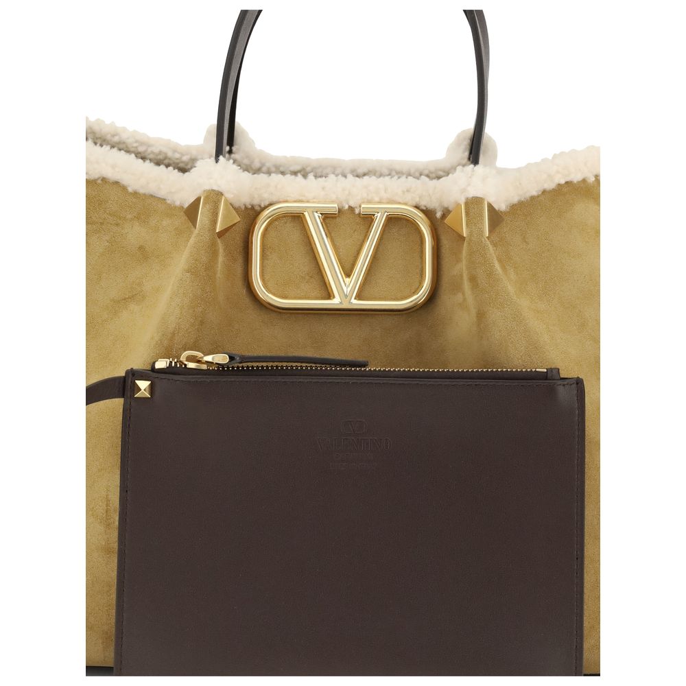 Valentino Garavani – Suede & Sheepskin Medium Tote Bag