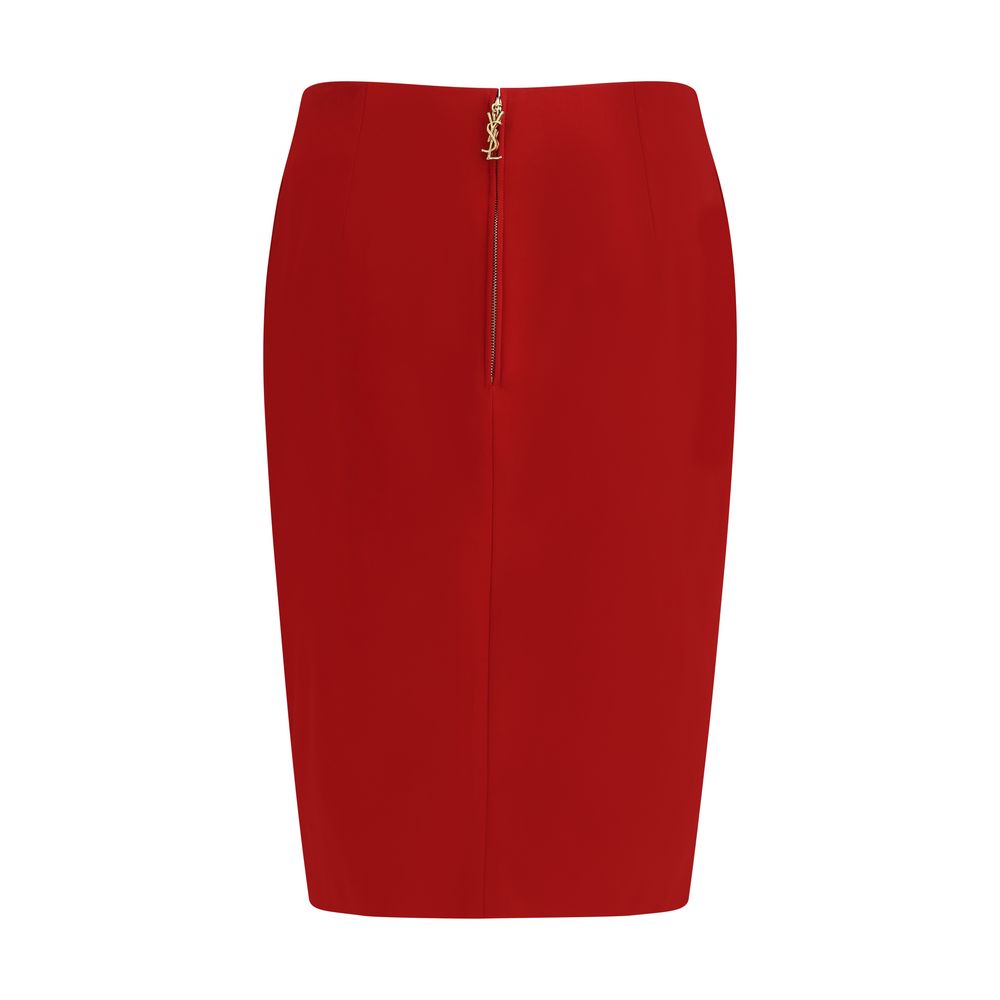 Saint Laurent - Red Viscose Skirt