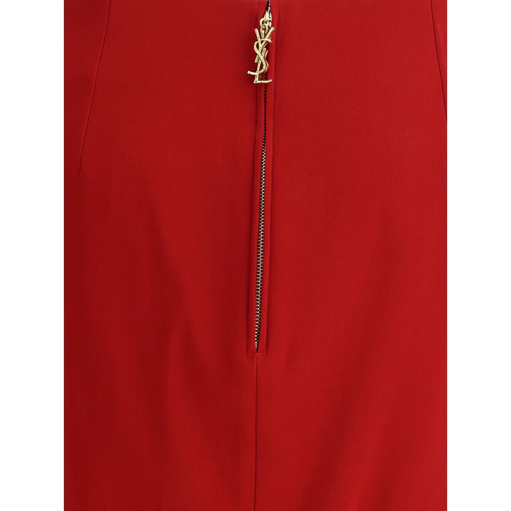 Saint Laurent - Red Viscose Skirt