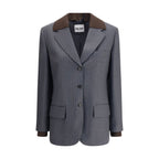 Miu Miu - Gray Fleece Wool Blazer