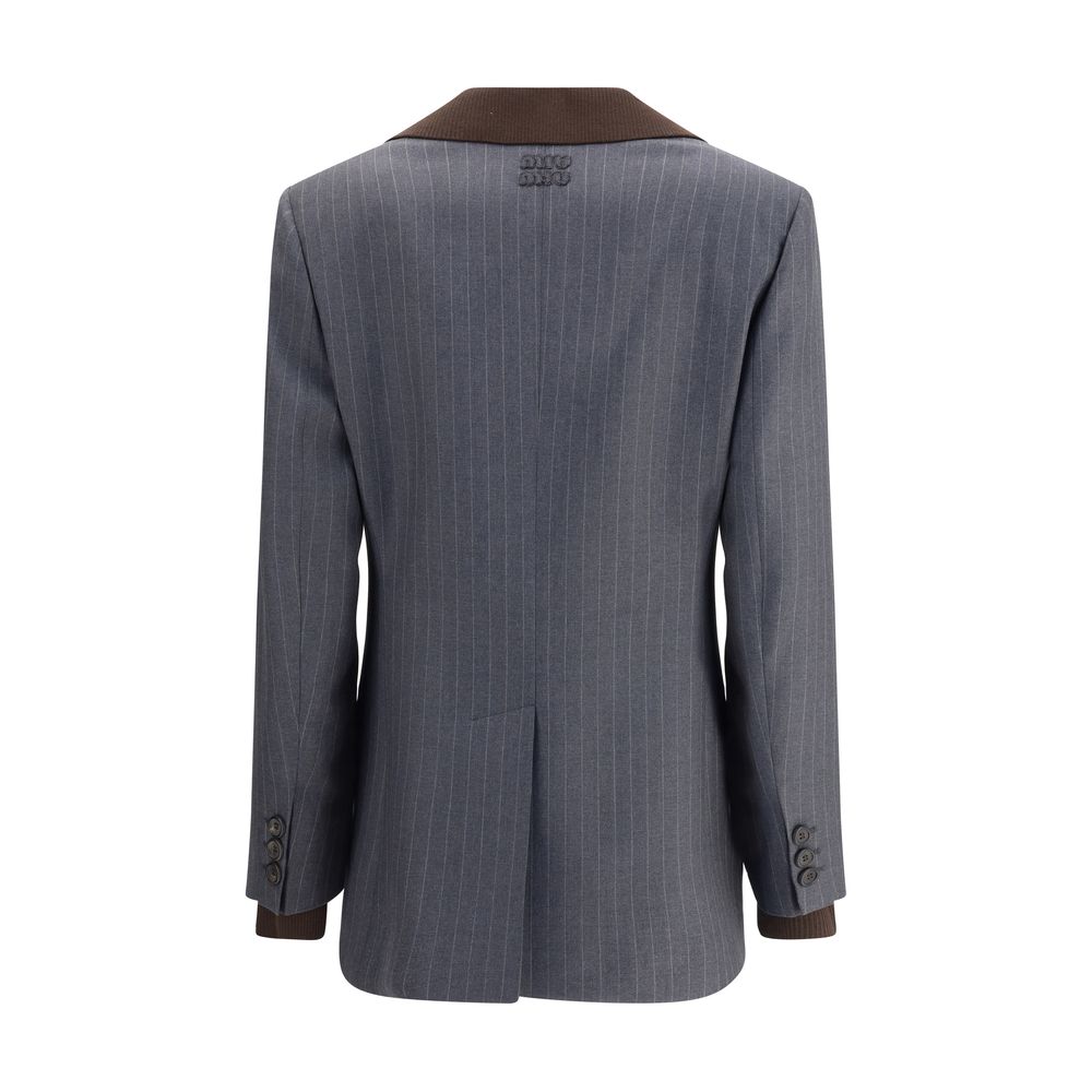 Miu Miu - Gray Fleece Wool Blazer