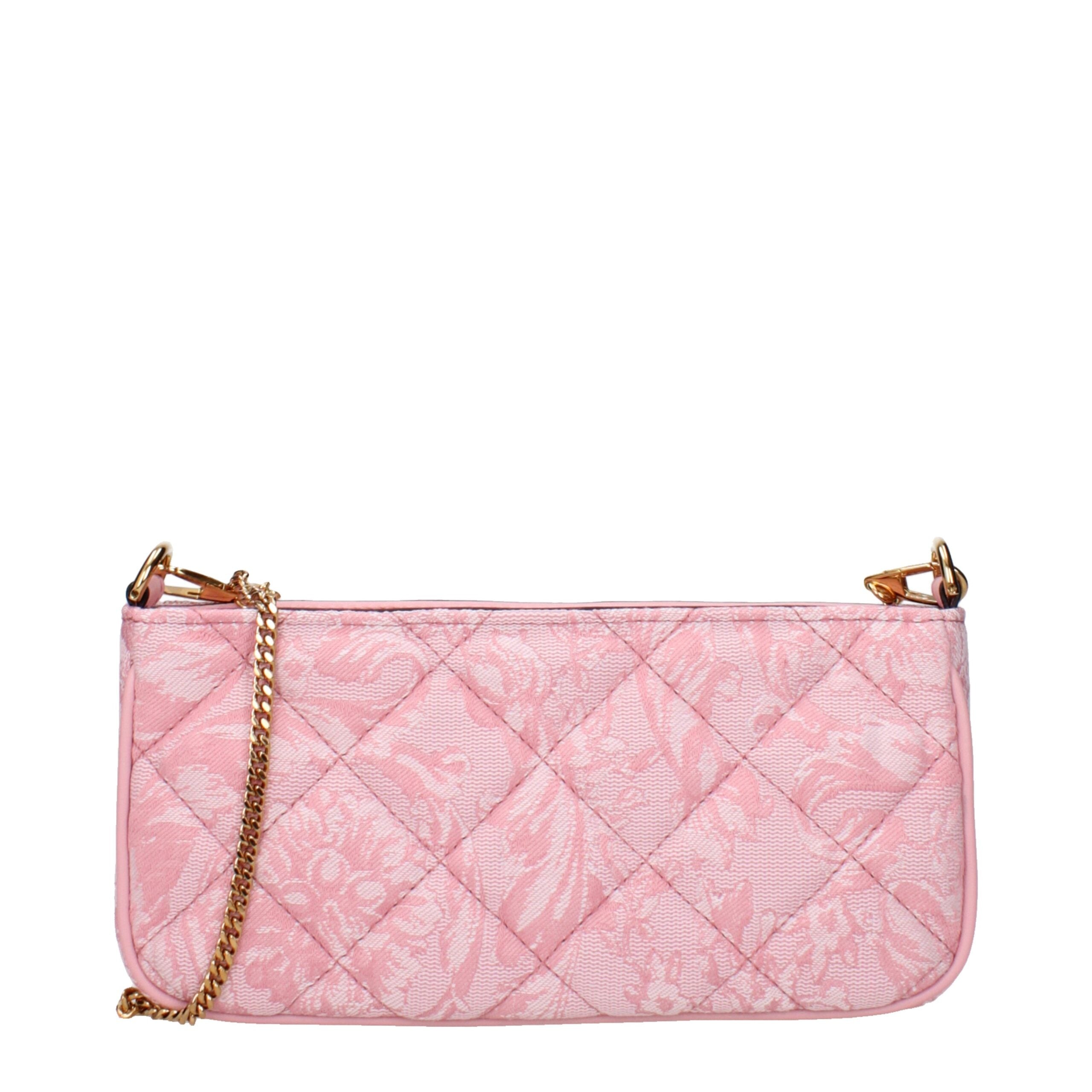 Versace – Pink Quilted Fabric Crossbody Bag