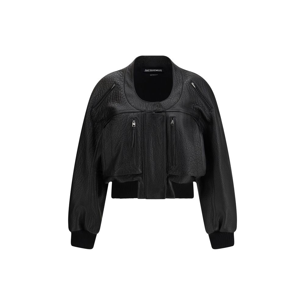 Jacquemus - Black Lamb Leather Sweatshirt