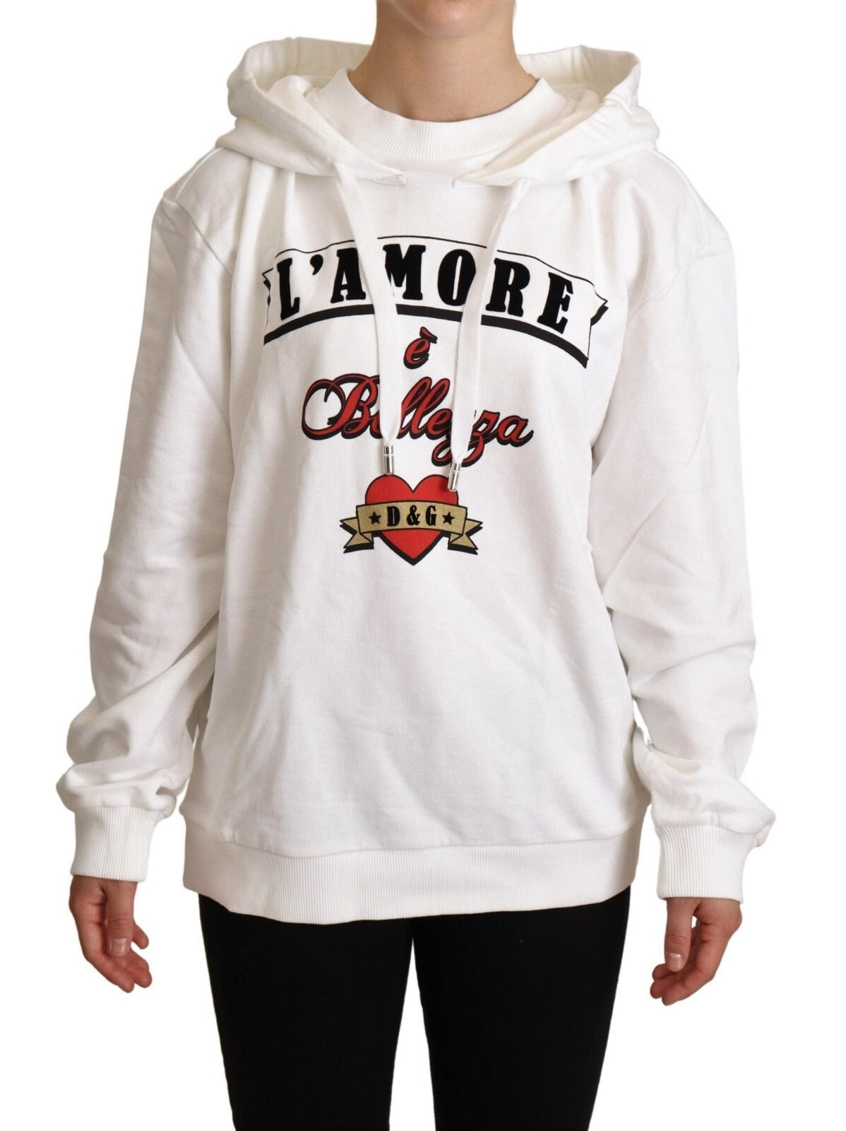 Dolce & Gabbana - White L'Amore Hooded Pullover Sweater