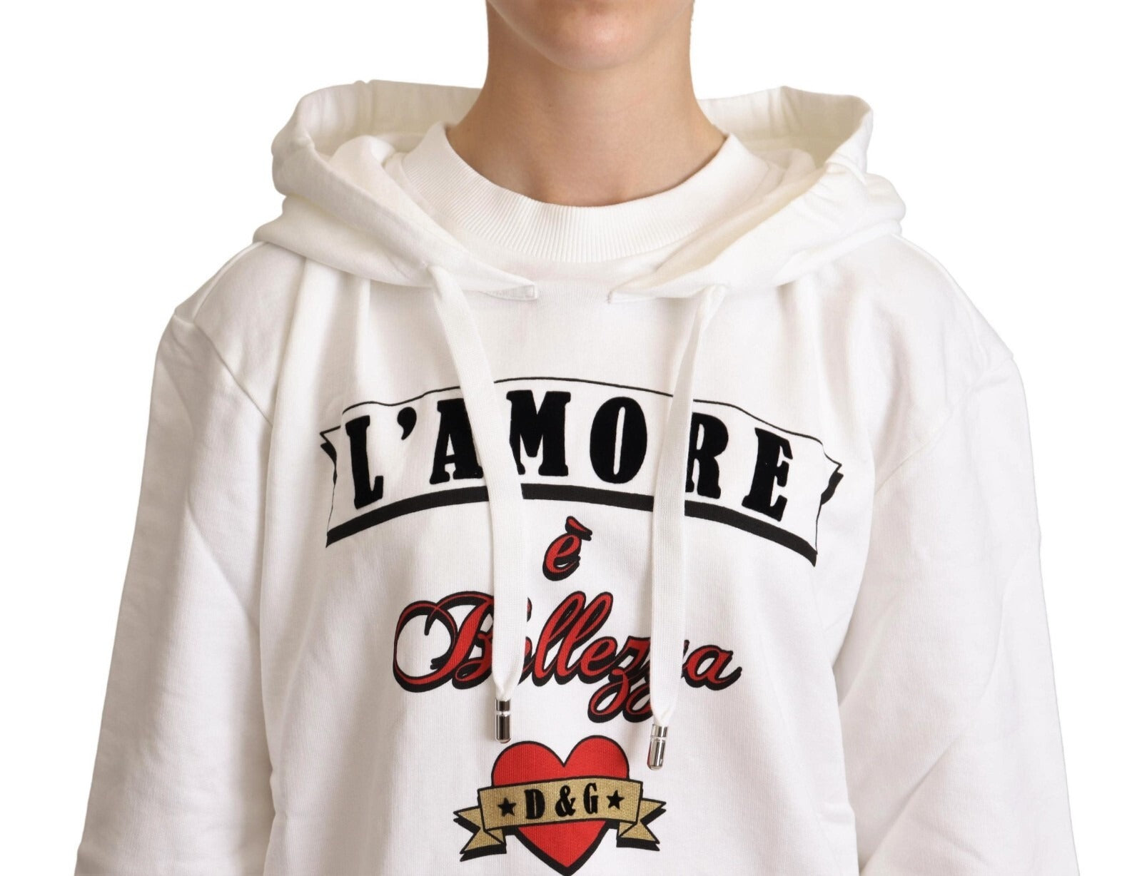 Dolce & Gabbana - White L'Amore Hooded Pullover Sweater