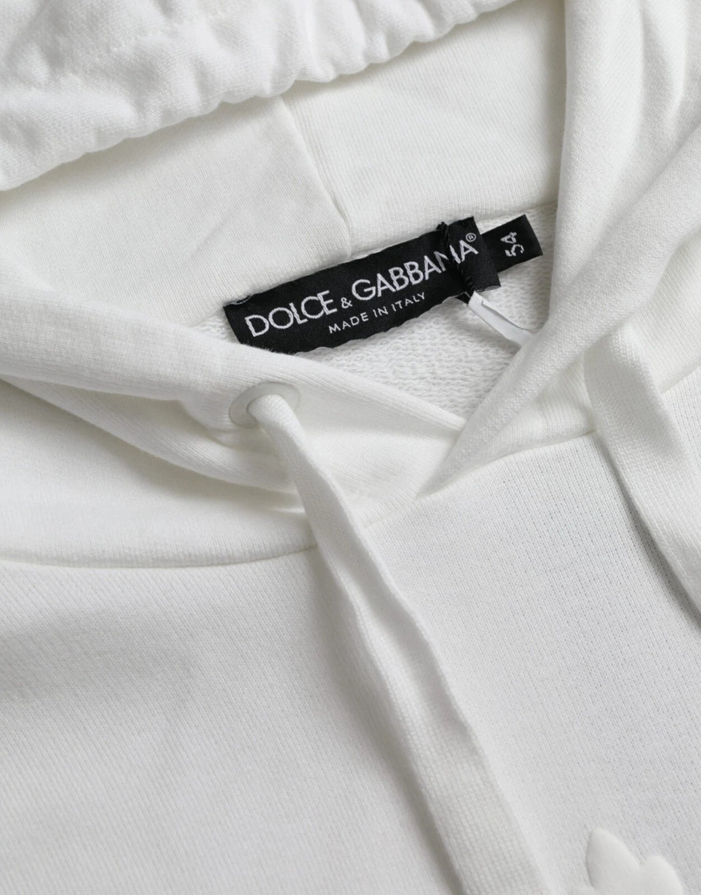 Dolce & Gabbana - White Cotton Hooded Pullover Sweatshirt Men