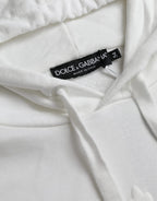 Dolce & Gabbana - White Cotton Hooded Pullover Sweatshirt Men