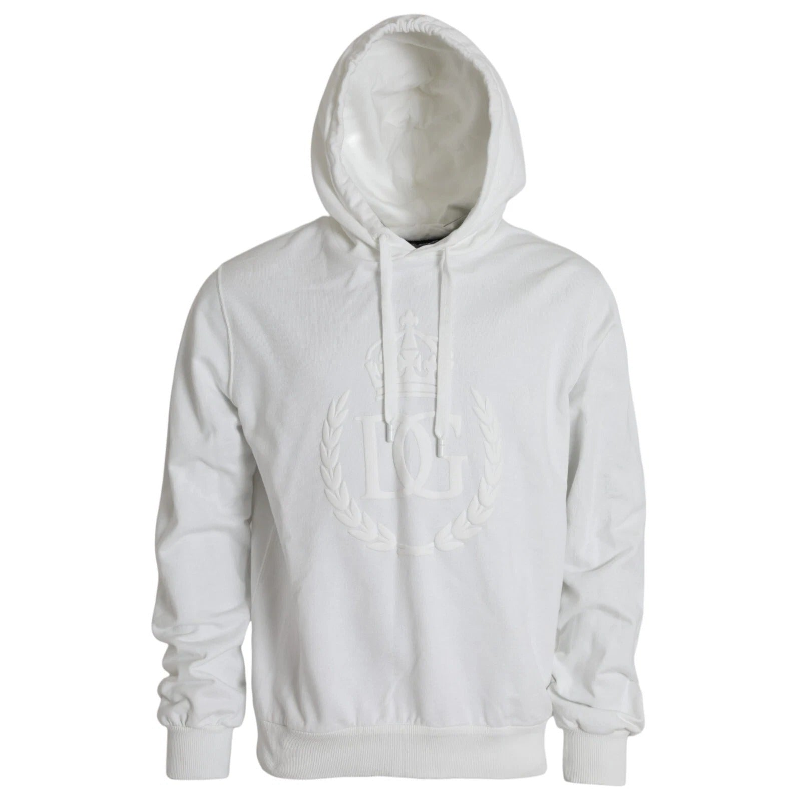 Dolce & Gabbana - White Cotton Hooded Pullover Sweatshirt Men