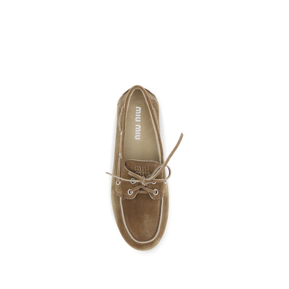 Miu Miu - The delavé suede unlined Loafers