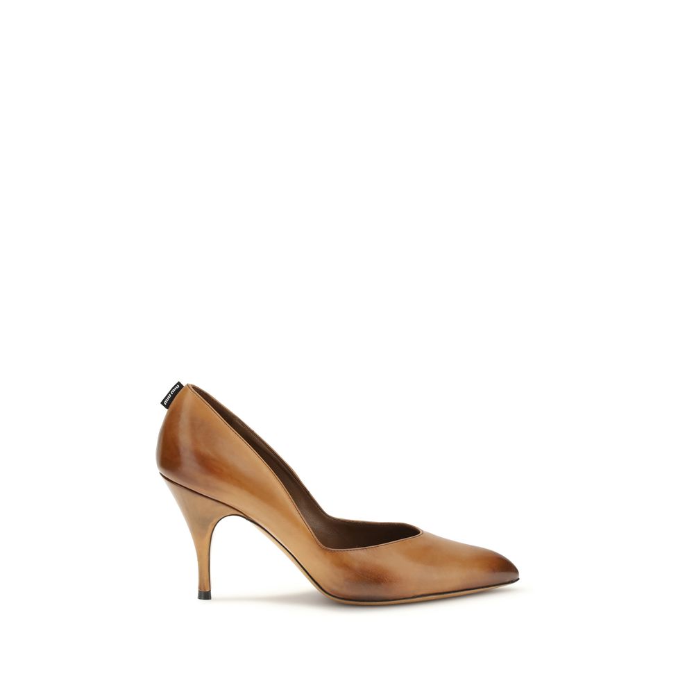 Miu Miu - Beige Calf Leather Bos Taurus High Heel Pumps
