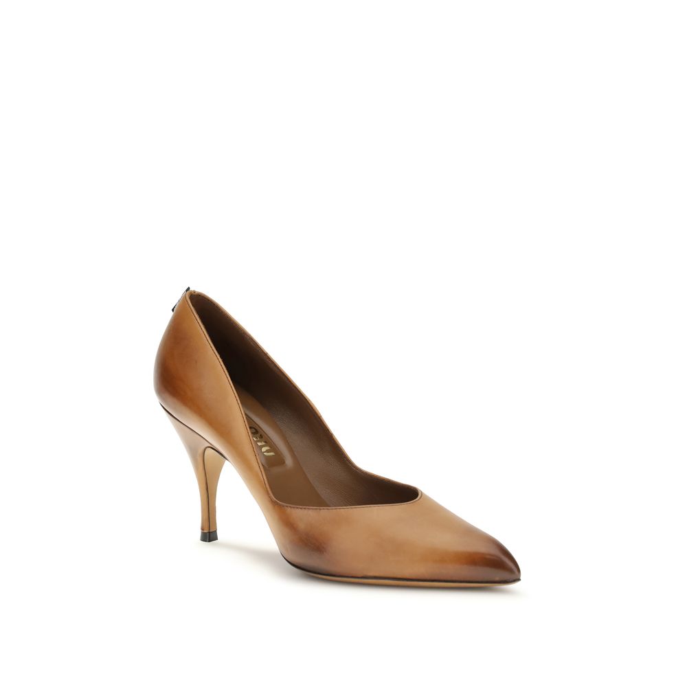 Miu Miu - Beige Calf Leather Bos Taurus High Heel Pumps
