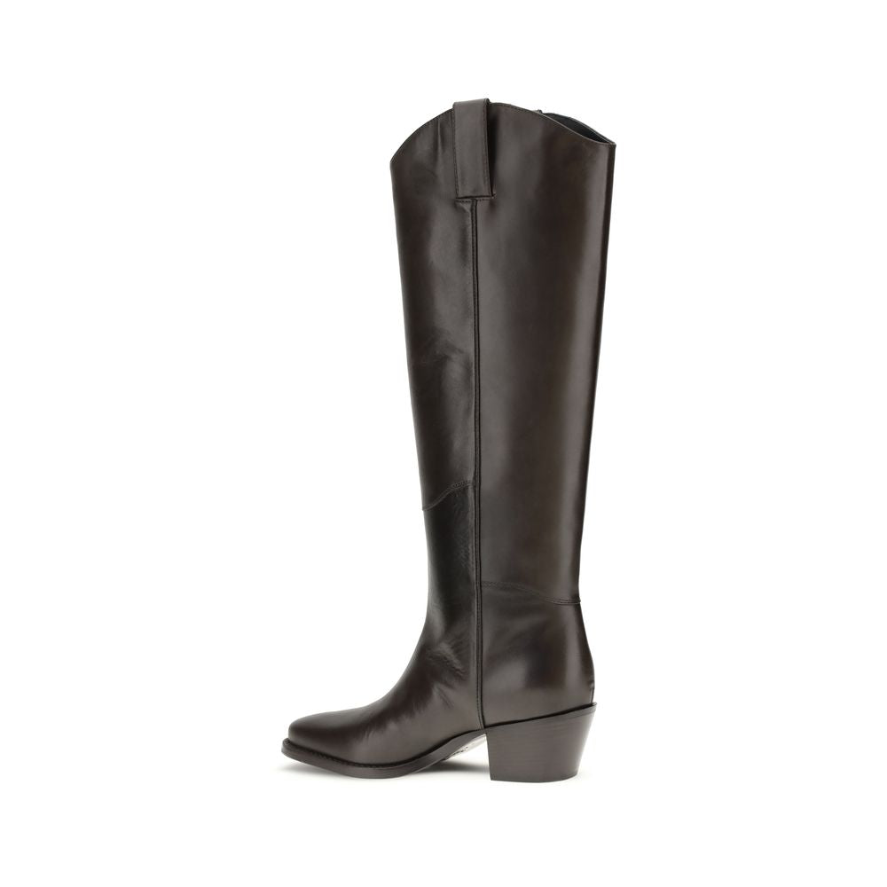 P.A.R.O.S.H. - Brown Calf Leather Bos Taurus Boots