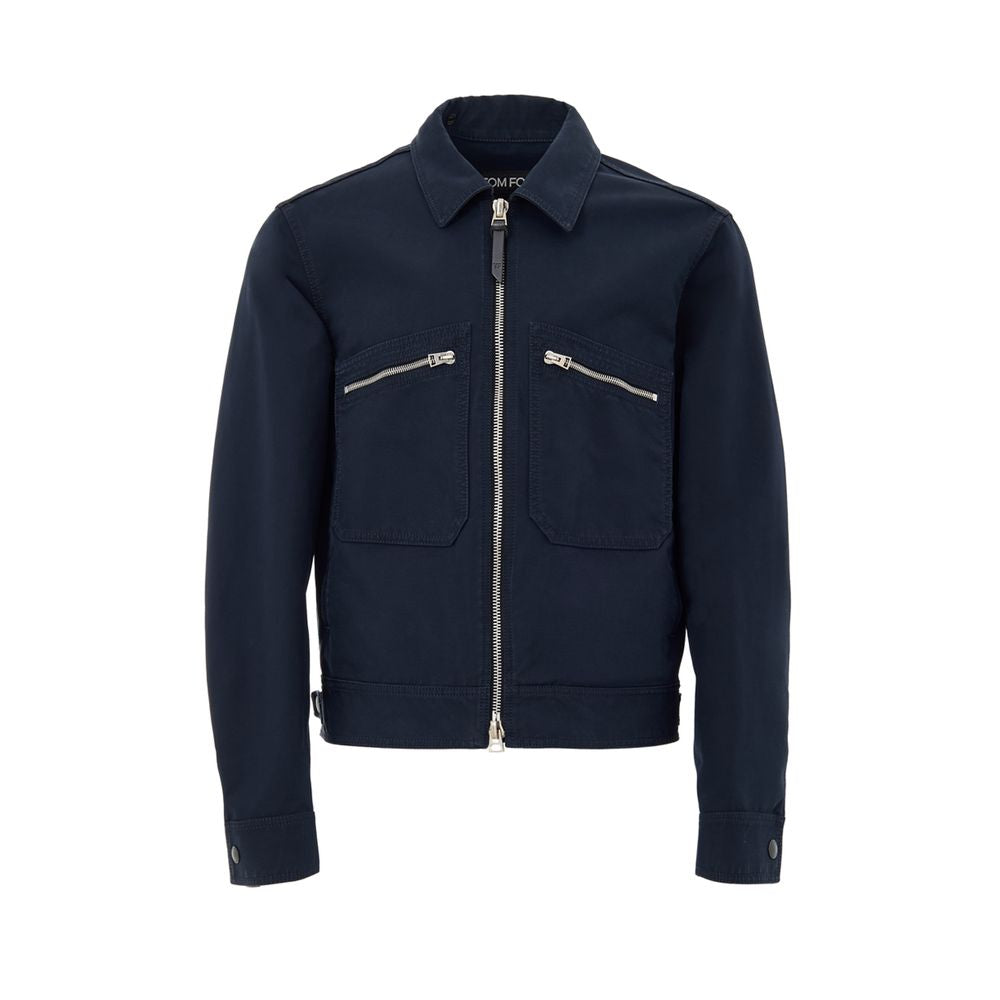 Tom Ford - Blue Cotton Shell Jacket