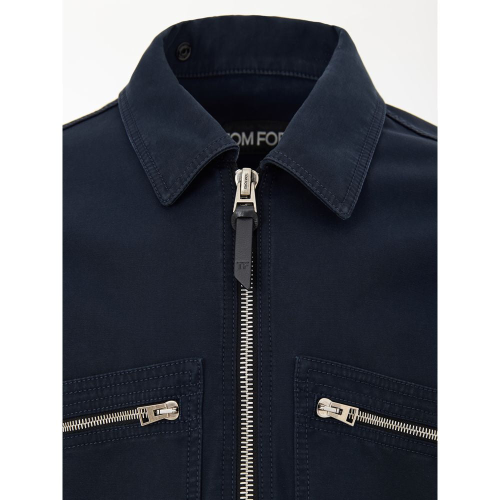 Tom Ford - Blue Cotton Shell Jacket