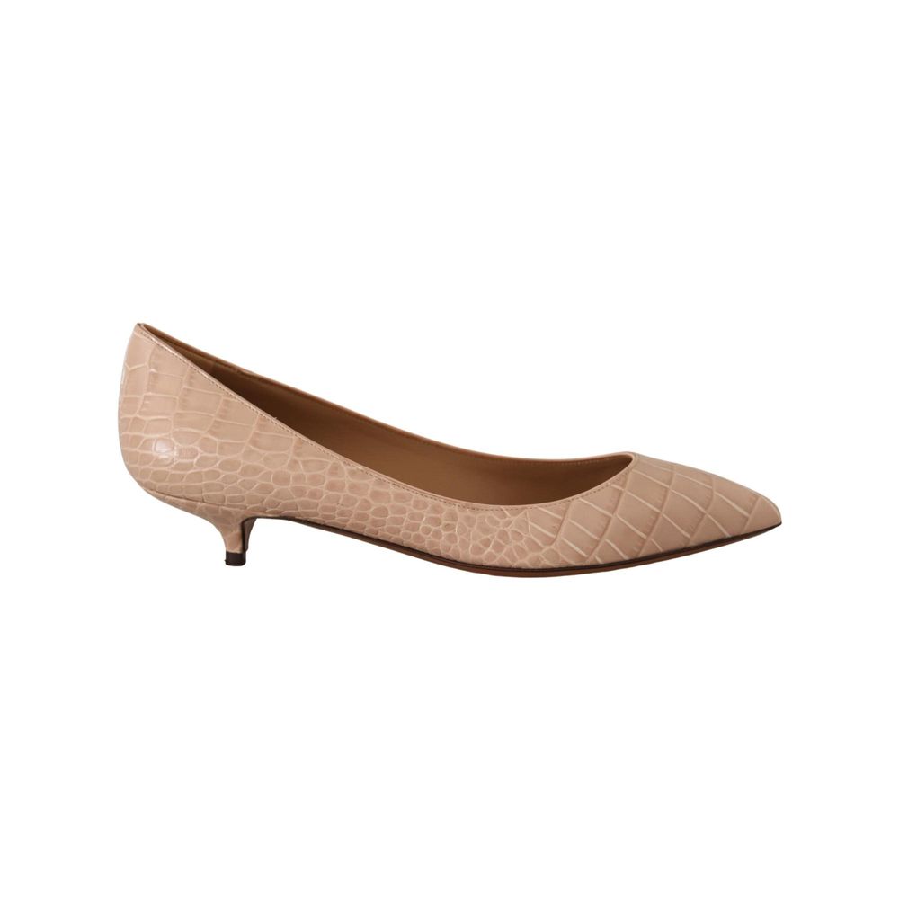 Dolce & Gabbana - Beige Leather Platform Pumps