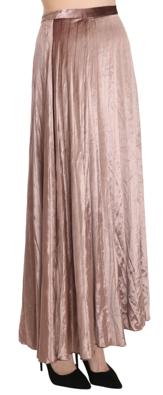 Mangano - Chocolate Viscose High Waist A-line Maxi Skirt