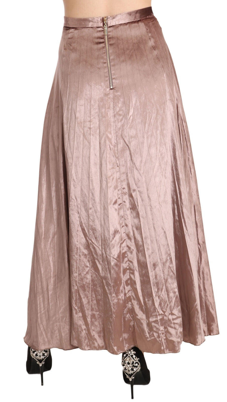 Mangano - Chocolate Viscose High Waist A-line Maxi Skirt