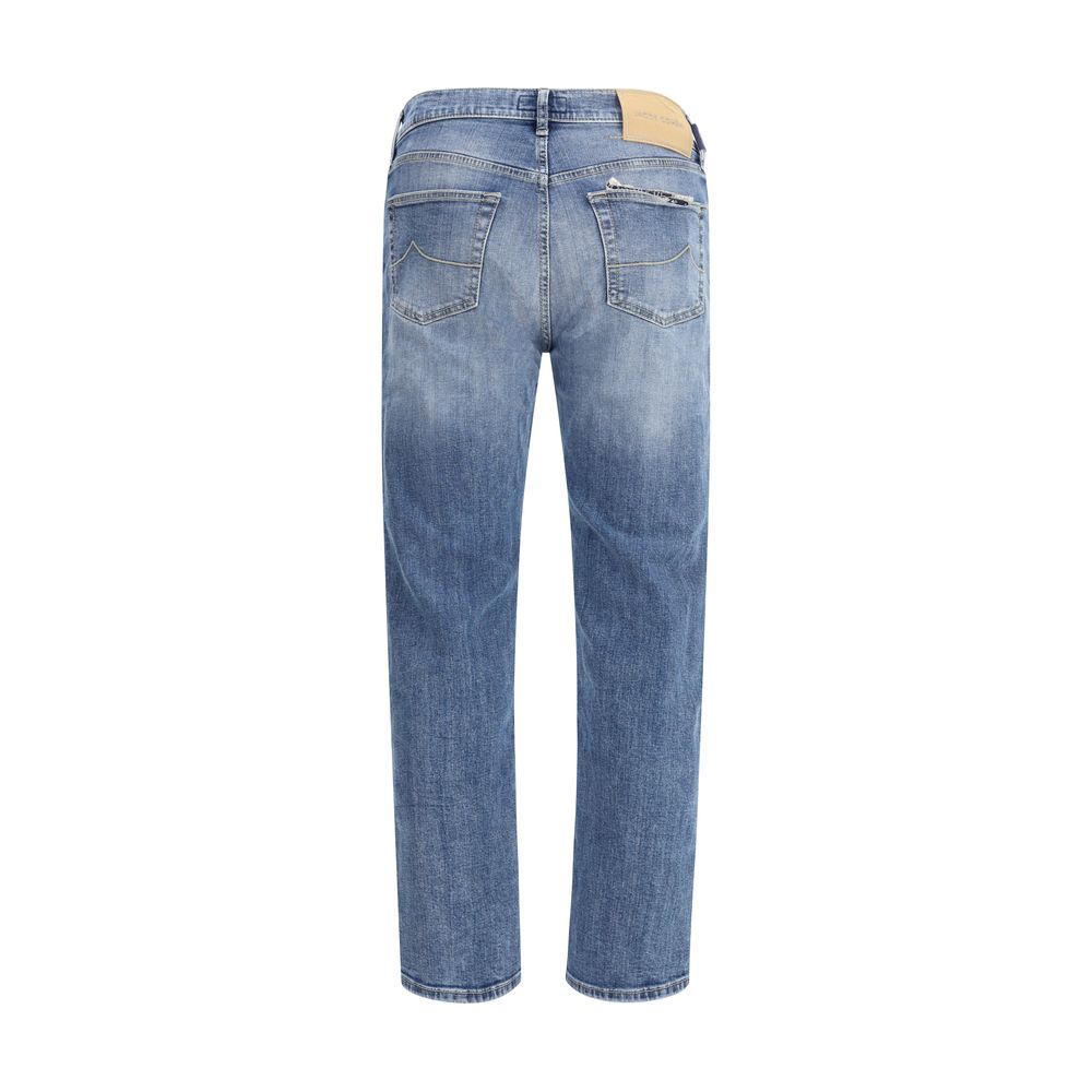 Jacob Cohen - Blue Cotton Relaxed Fit Jeans