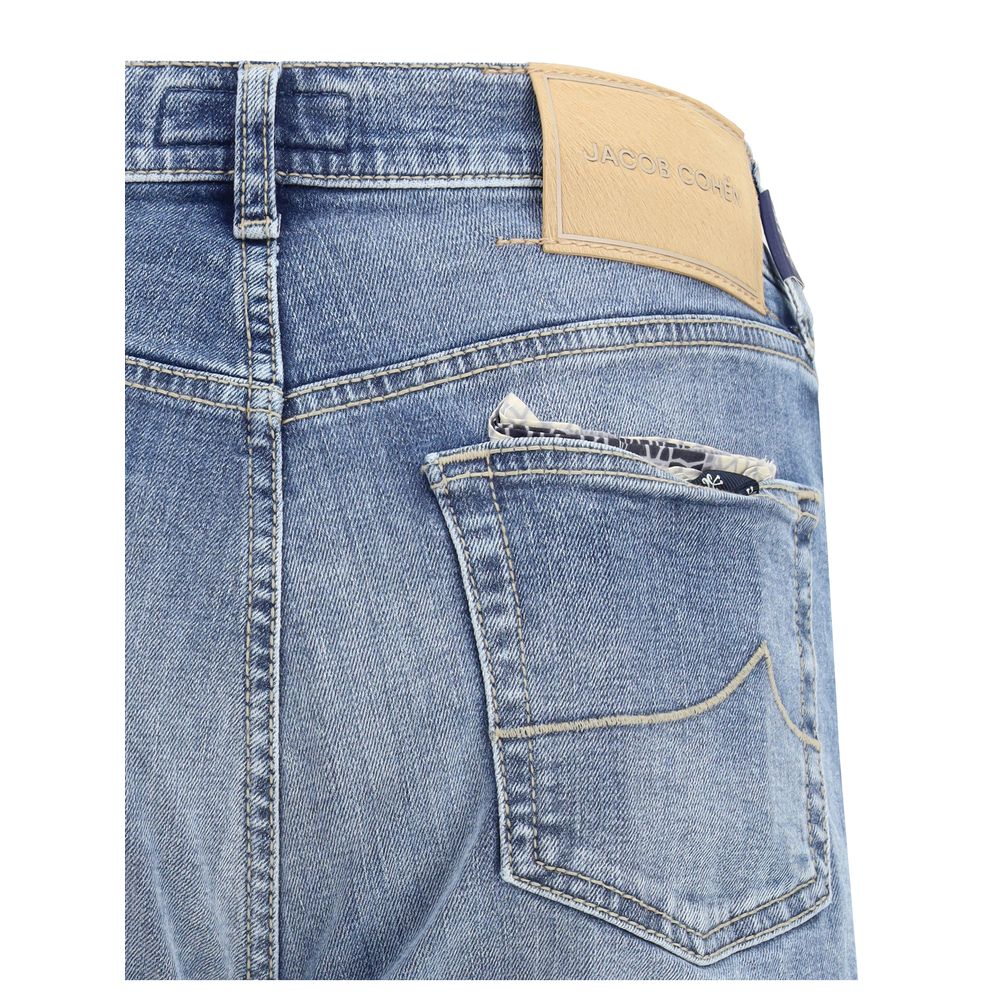 Jacob Cohen - Blue Cotton Relaxed Fit Jeans