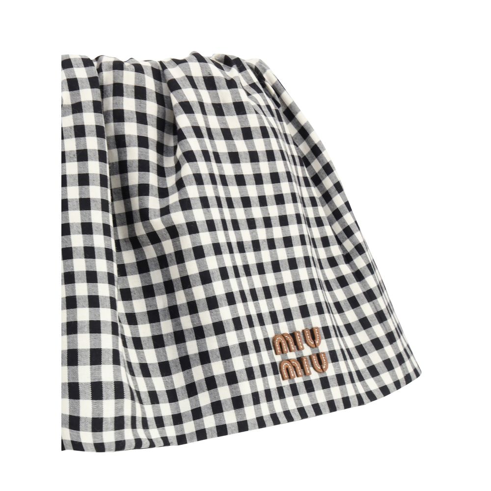 Miu Miu - Multicolor Cotton Mini Skirt