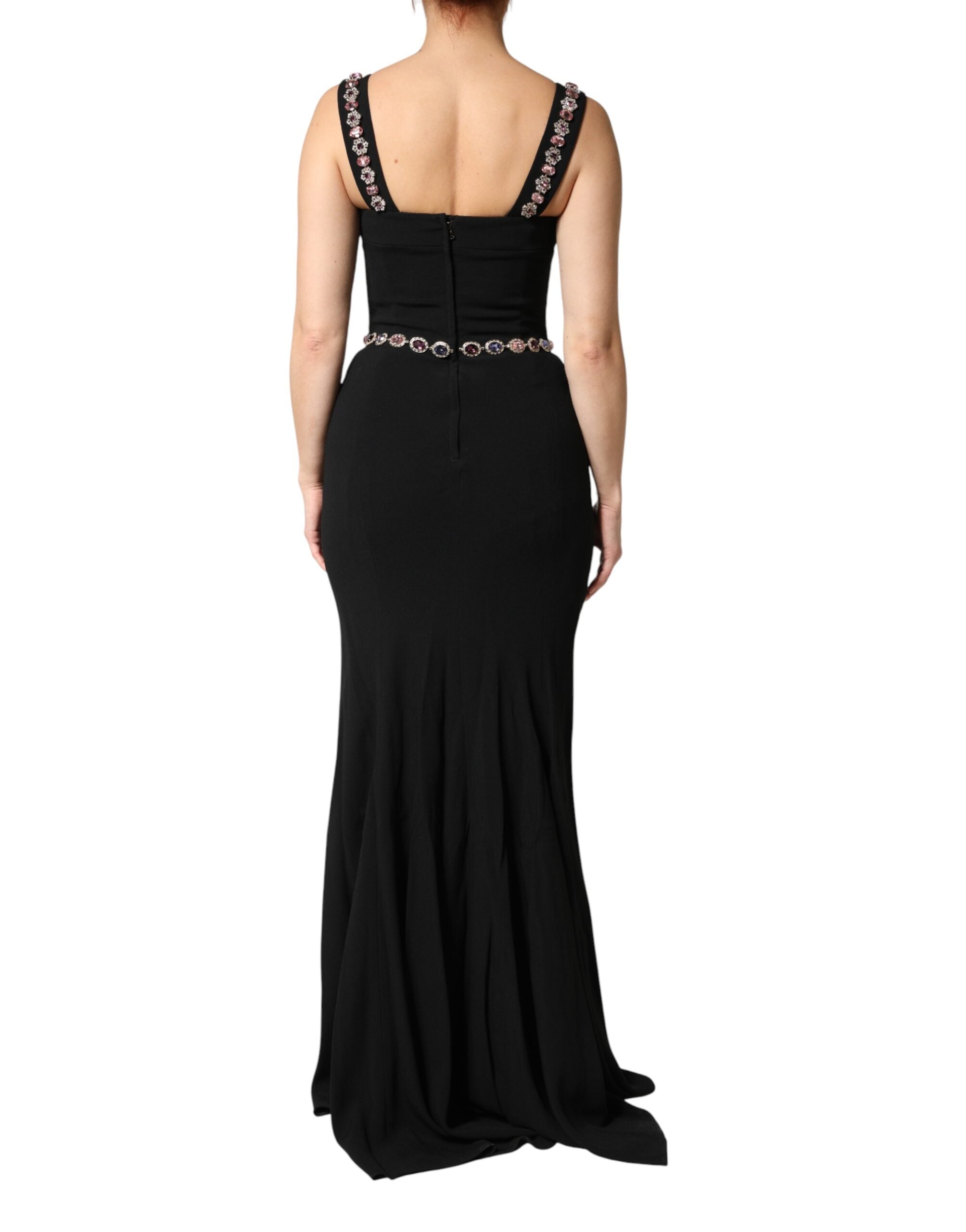 Dolce & Gabbana - Black Embellished Sheath MermaidGown Dress
