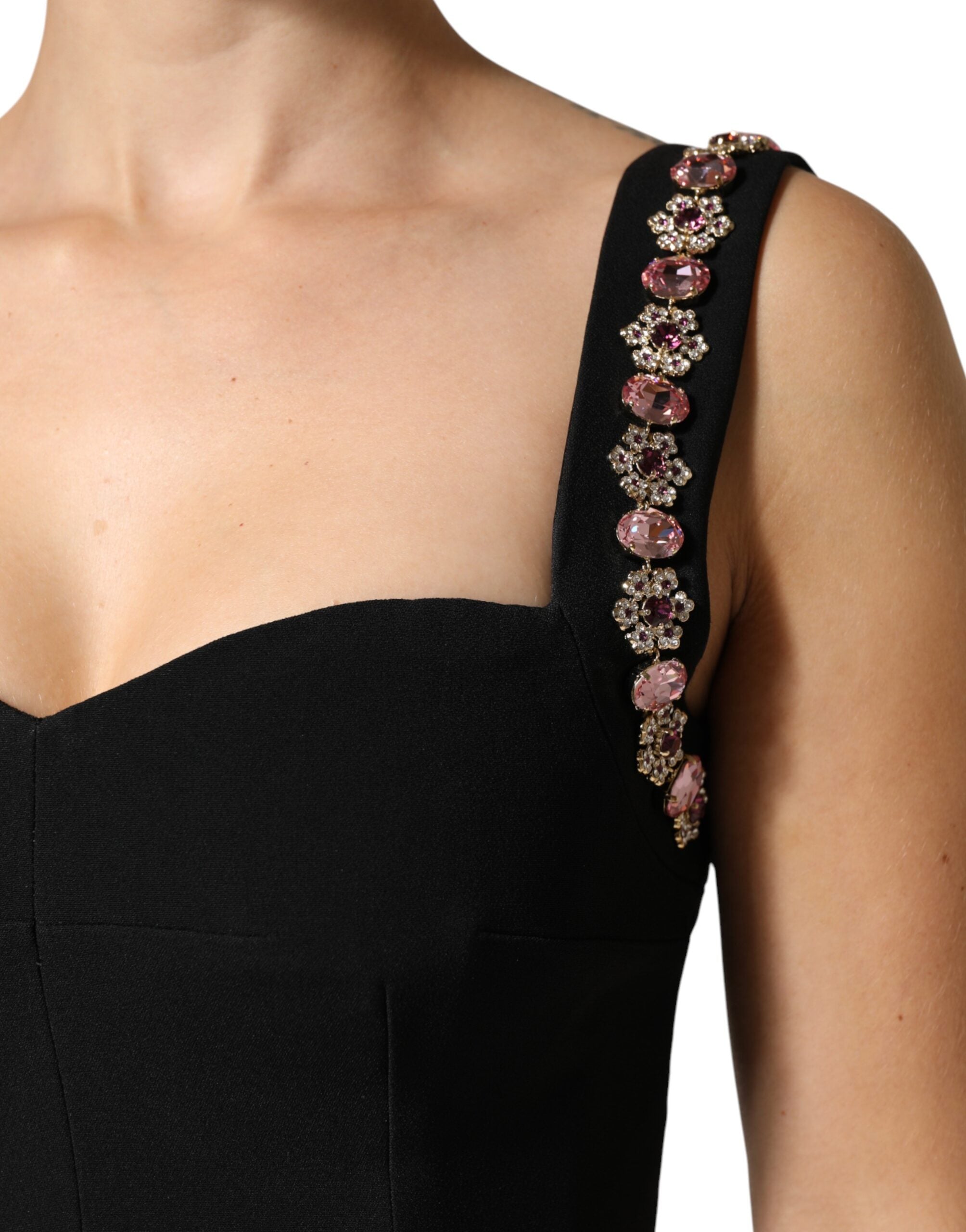 Dolce & Gabbana - Black Embellished Sheath MermaidGown Dress