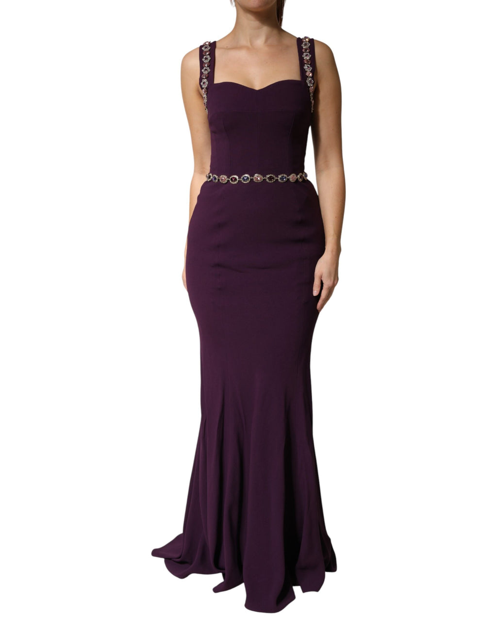 Dolce & Gabbana - Violet Embellished Sheath Mermaid Gown Dress