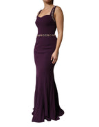 Dolce & Gabbana - Violet Embellished Sheath Mermaid Gown Dress