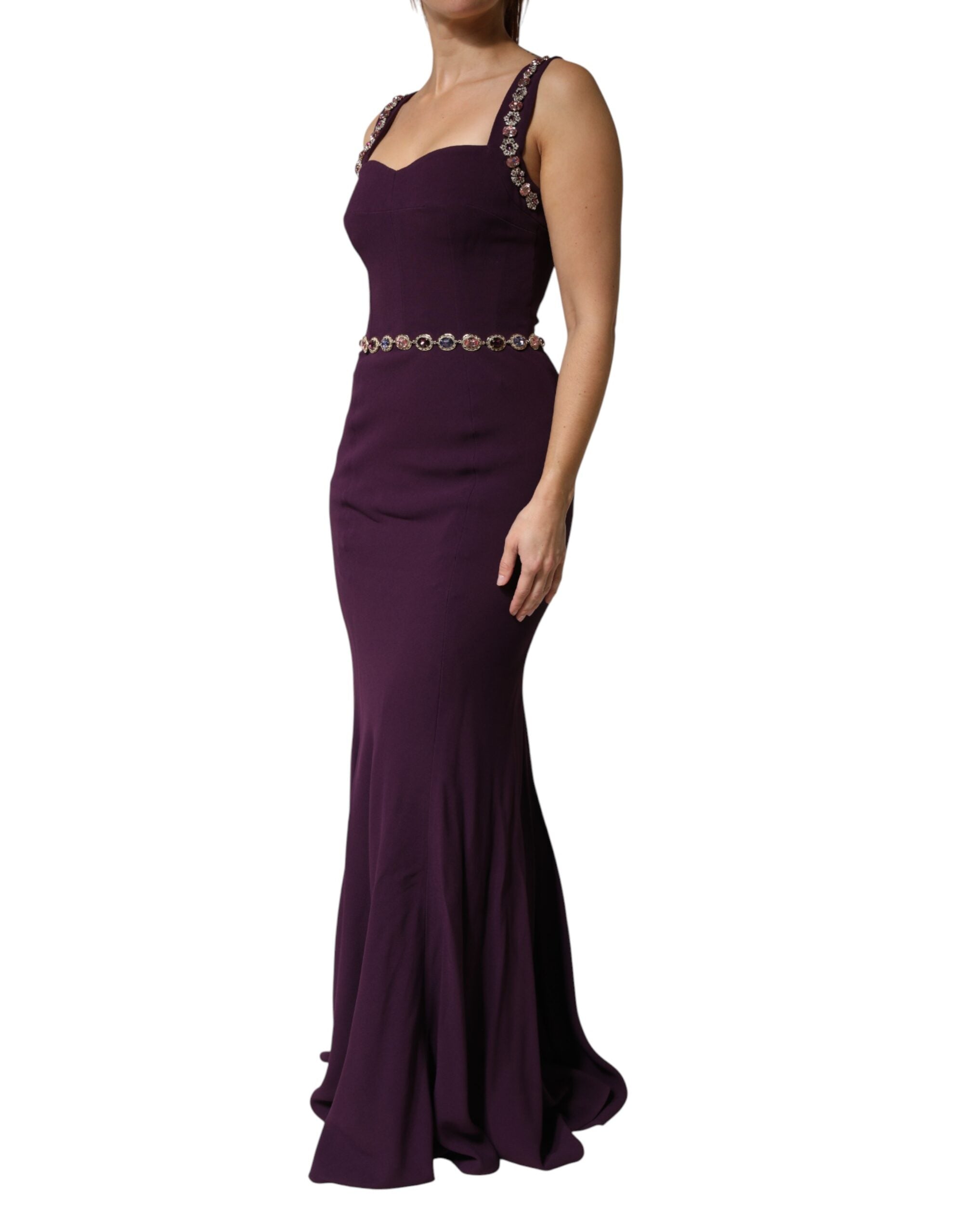 Dolce & Gabbana - Violet Embellished Sheath Mermaid Gown Dress